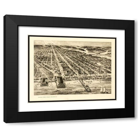 Asbury Park New Jersey - Pettit 1910  Black Modern Wood Framed Art Print with Double Matting by Pettit