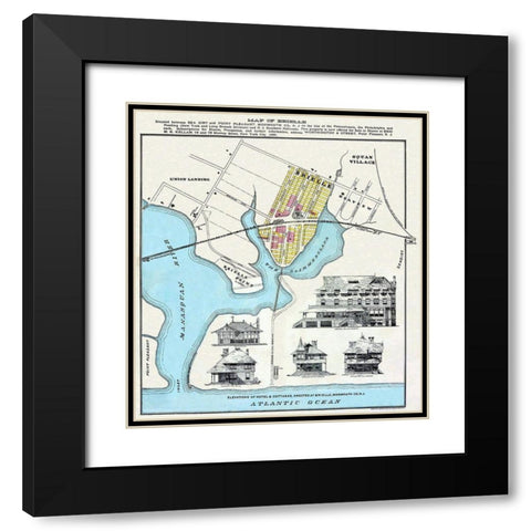 Brielle New Jersey Landowner - Welke  1898 Black Modern Wood Framed Art Print with Double Matting by Welke
