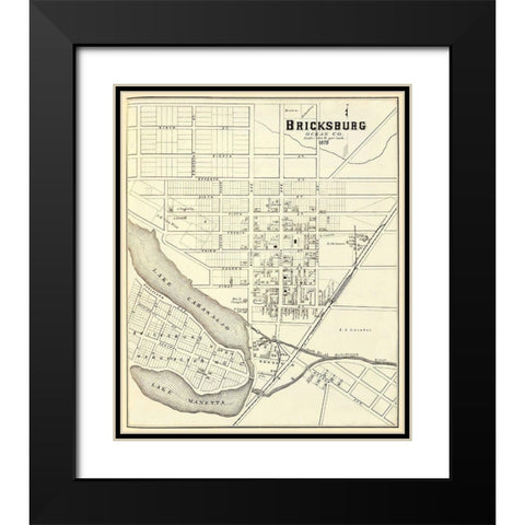 Bricksburg New Jersey Landowner - Woolman 1878 Black Modern Wood Framed Art Print with Double Matting by Woolman