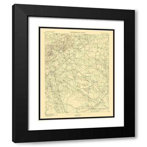 Cassville New Jersey Quad - USGS 1885 Black Modern Wood Framed Art Print with Double Matting by USGS