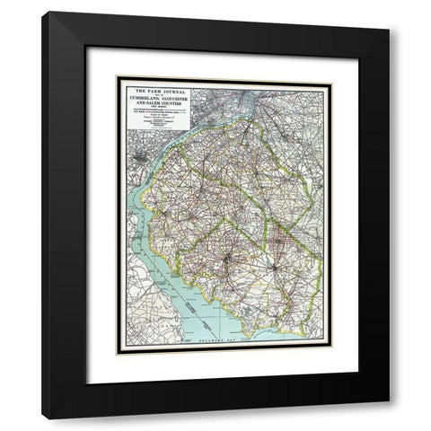 Cumberland, Gloucester New Jersey Black Modern Wood Framed Art Print with Double Matting by Farm Journal