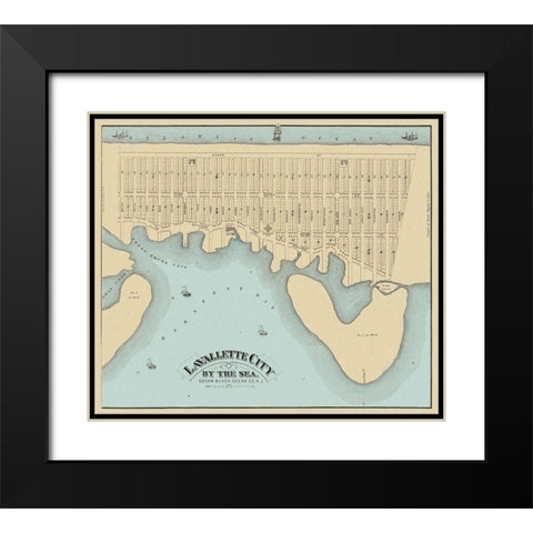 Lavallette City, Squann Beach New Jersey Black Modern Wood Framed Art Print with Double Matting by Irons