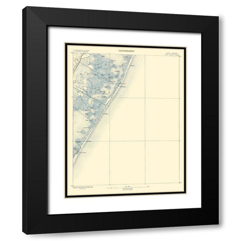 Long Beach New Jersey Sheet - USGS 1883 Black Modern Wood Framed Art Print with Double Matting by USGS
