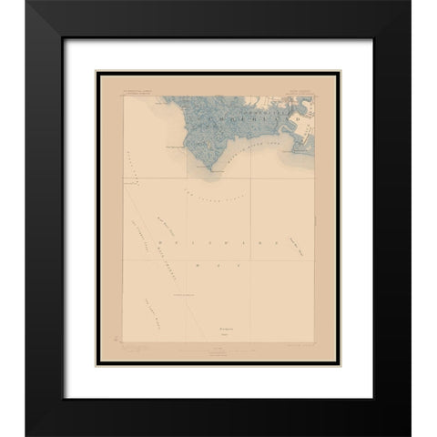 Maurice Cove New Jersey Sheet - USGS 1891 Black Modern Wood Framed Art Print with Double Matting by USGS