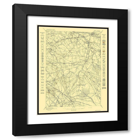 Mt Holly New Jersey Quad - USGS 1898 Black Modern Wood Framed Art Print with Double Matting by USGS