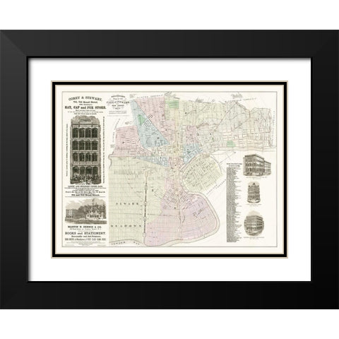 Newark New Jersey - Holbrooks 1879  Black Modern Wood Framed Art Print with Double Matting by Holbrooks
