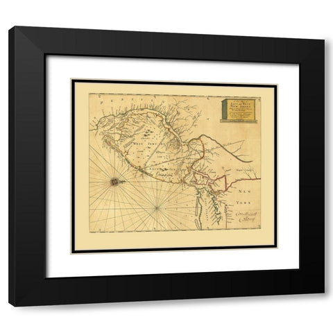 New Jersey - Thornton 1706  Black Modern Wood Framed Art Print with Double Matting by Thornton