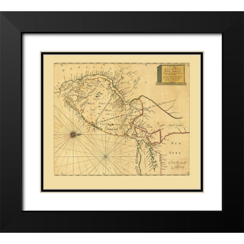 New Jersey - Thornton 1706  Black Modern Wood Framed Art Print with Double Matting by Thornton