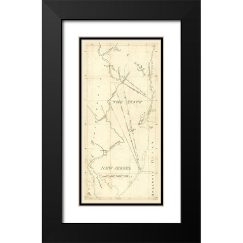 New Jersey -1775 Black Modern Wood Framed Art Print with Double Matting by Unknown