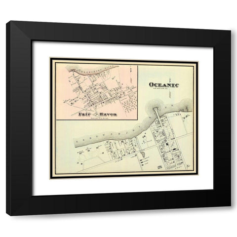 Oceanic, Fair Haven New Jersey Landowner Black Modern Wood Framed Art Print with Double Matting by Woolman