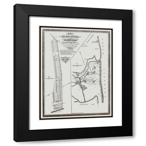Point Pleasant New Jersey Landowner - Corlies 1858 Black Modern Wood Framed Art Print with Double Matting by Corlies