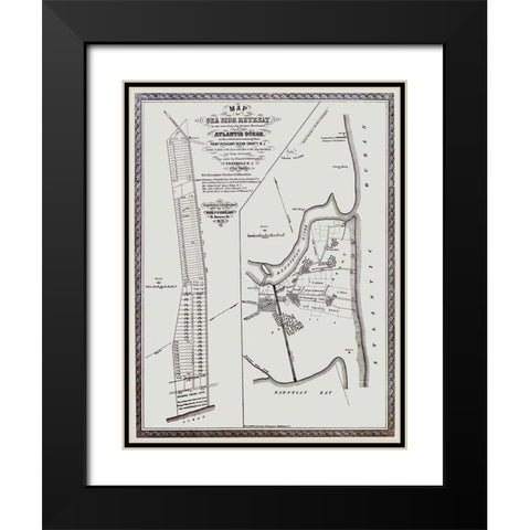 Point Pleasant New Jersey Landowner - Corlies 1858 Black Modern Wood Framed Art Print with Double Matting by Corlies