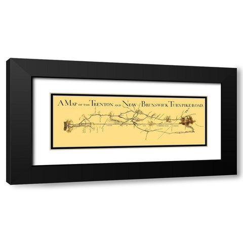 Trenton and New Brunswick Turnpike - 1800 Black Modern Wood Framed Art Print with Double Matting by Unknown