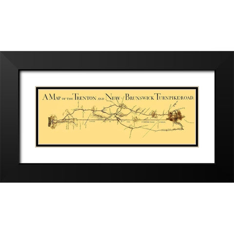 Trenton and New Brunswick Turnpike - 1800 Black Modern Wood Framed Art Print with Double Matting by Unknown