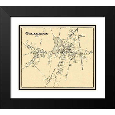 Tuckerton New Jersey Landowner - Woolman 1878 Black Modern Wood Framed Art Print with Double Matting by Woolman