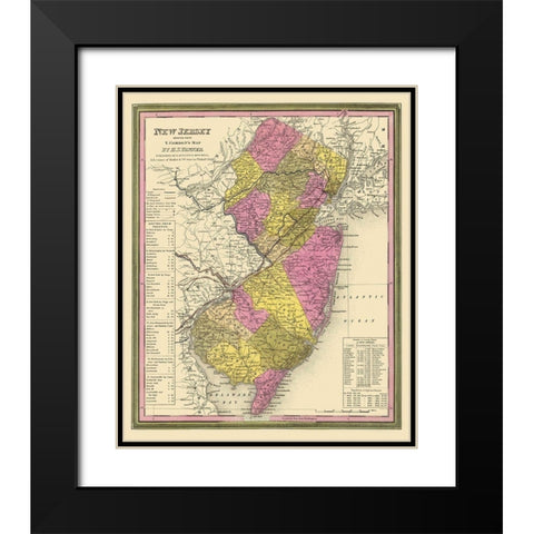 New Jersey - Mitchell 1846 Black Modern Wood Framed Art Print with Double Matting by Mitchell