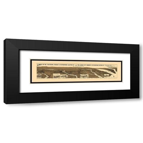 New Jersey Electric Railway Companies 1894 Black Modern Wood Framed Art Print with Double Matting by Morrisse