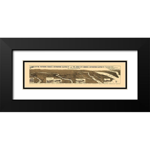 New Jersey Electric Railway Companies 1894 Black Modern Wood Framed Art Print with Double Matting by Morrisse