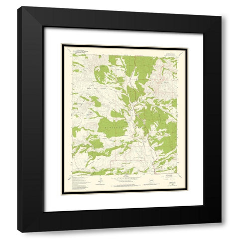 Alma New Mexico Quad - USGS 1963 Black Modern Wood Framed Art Print with Double Matting by USGS