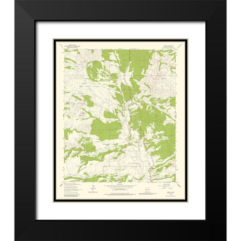 Alma New Mexico Quad - USGS 1963 Black Modern Wood Framed Art Print with Double Matting by USGS