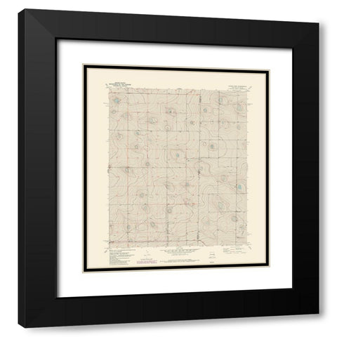 East Causey New Mexico Quad - USGS 1970 Black Modern Wood Framed Art Print with Double Matting by USGS