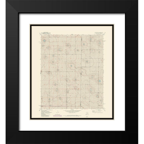 East Causey New Mexico Quad - USGS 1970 Black Modern Wood Framed Art Print with Double Matting by USGS