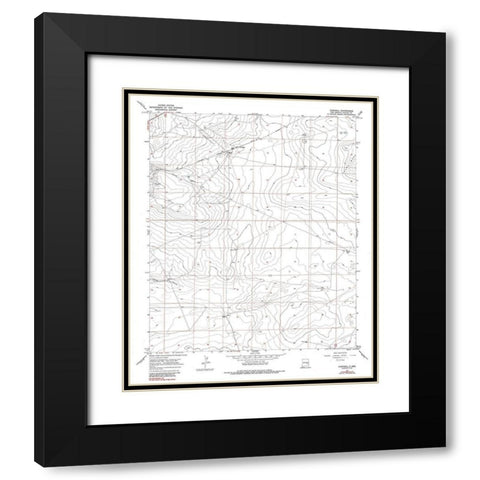 Campbell New Mexico Quad - USGS 1967 Black Modern Wood Framed Art Print with Double Matting by USGS