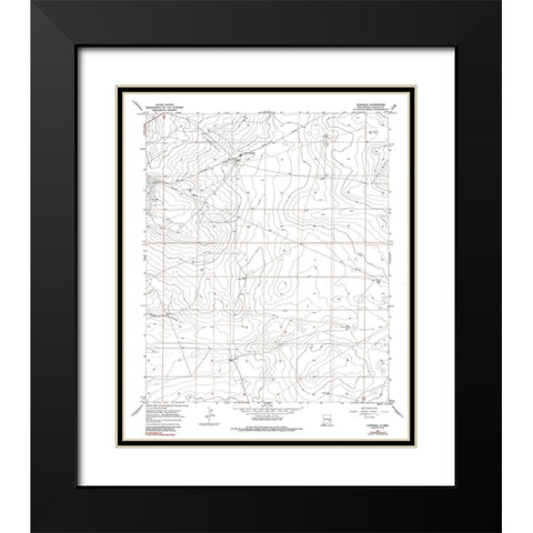 Campbell New Mexico Quad - USGS 1967 Black Modern Wood Framed Art Print with Double Matting by USGS