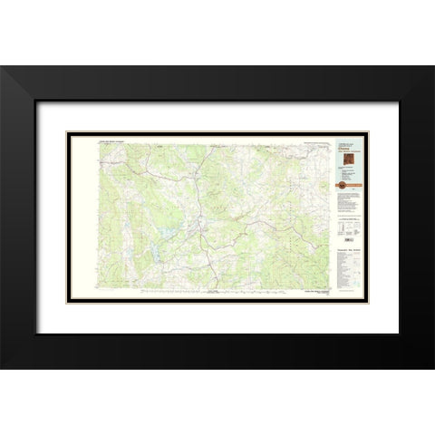 Chama New Mexico Colorado Quad - USGS 1981 Black Modern Wood Framed Art Print with Double Matting by USGS