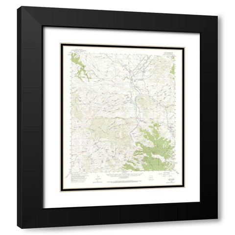 Cliff New Mexico Quad - USGS 1959 Black Modern Wood Framed Art Print with Double Matting by USGS