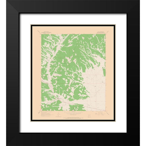 Datil New Mexico Quad - USGS 1963 Black Modern Wood Framed Art Print with Double Matting by USGS