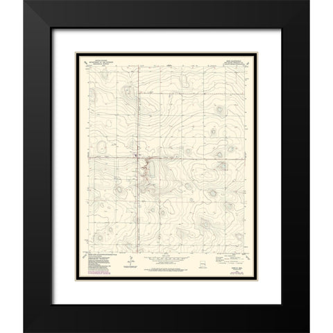 Dora New Mexico Quad - USGS 1972 Black Modern Wood Framed Art Print with Double Matting by USGS
