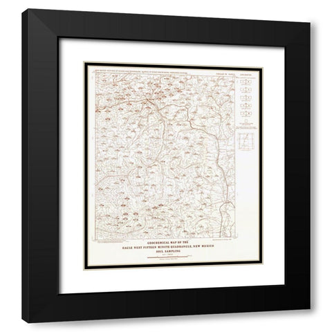 Eagle Nest Quad Soil New Mexico Mines - Clark 1967 Black Modern Wood Framed Art Print with Double Matting by Clark