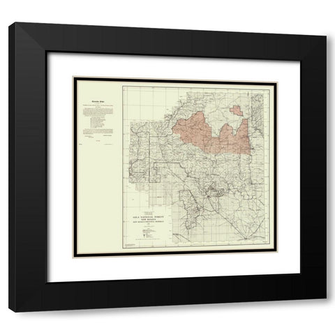 Gila National Forest New Mexico - Elliot 1931 Black Modern Wood Framed Art Print with Double Matting by Elliot
