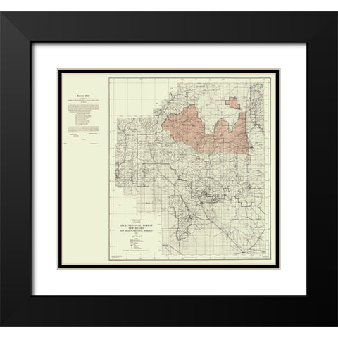 Gila National Forest New Mexico - Elliot 1931 Black Modern Wood Framed Art Print with Double Matting by Elliot