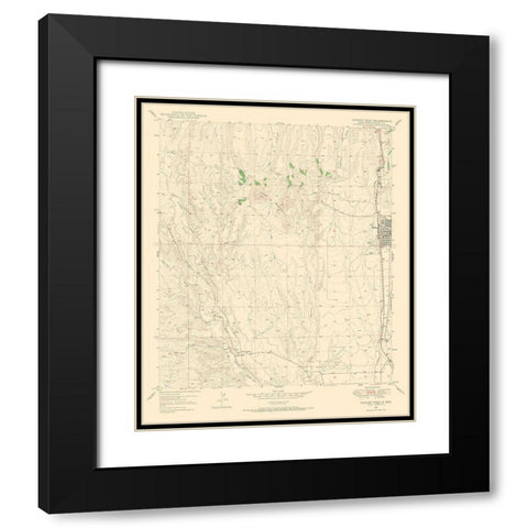 West Hurley New Mexico Quad - USGS 1949 Black Modern Wood Framed Art Print with Double Matting by USGS