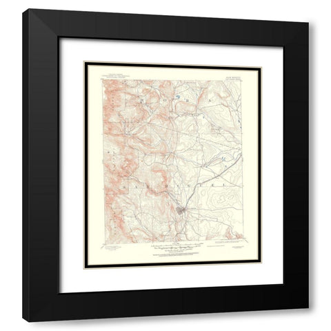 Las Vegas New Mexico Sheet - USGS 1953 Black Modern Wood Framed Art Print with Double Matting by USGS