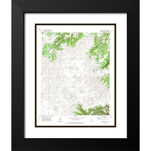 Llonidas Lake New Mexico Quad - USGS 1972 Black Modern Wood Framed Art Print with Double Matting by USGS
