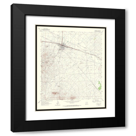 Lordsburg New Mexico Quad - USGS 1963 Black Modern Wood Framed Art Print with Double Matting by USGS