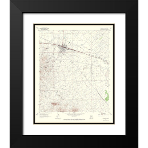 Lordsburg New Mexico Quad - USGS 1963 Black Modern Wood Framed Art Print with Double Matting by USGS