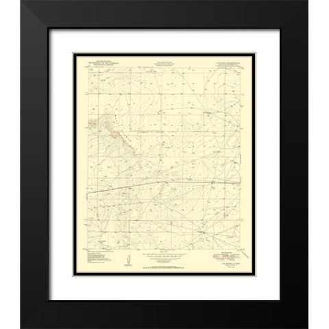 L-E Ranch Chaves County New Mexico Quad - USGS Black Modern Wood Framed Art Print with Double Matting by USGS