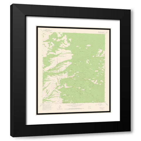 Mogollon New Mexico Quad - USGS 1963 Black Modern Wood Framed Art Print with Double Matting by USGS