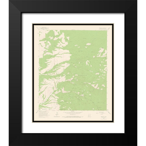 Mogollon New Mexico Quad - USGS 1963 Black Modern Wood Framed Art Print with Double Matting by USGS