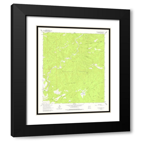 O Block Canyon New Mexico Quad - USGS 1963 Black Modern Wood Framed Art Print with Double Matting by USGS