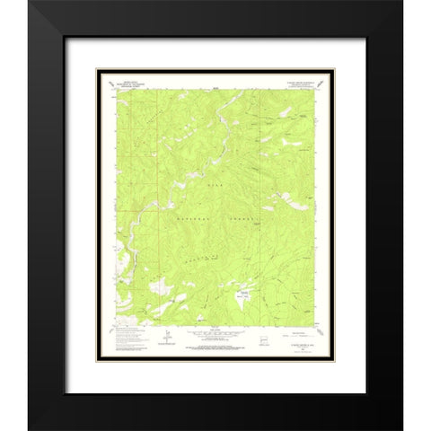 O Block Canyon New Mexico Quad - USGS 1963 Black Modern Wood Framed Art Print with Double Matting by USGS