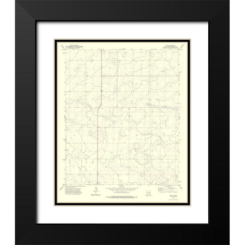 Pep New Mexico Quad - USGS 1972 Black Modern Wood Framed Art Print with Double Matting by USGS