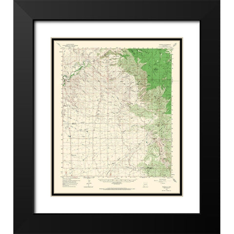 Redrock New Mexico Quad - USGS 1959 Black Modern Wood Framed Art Print with Double Matting by USGS