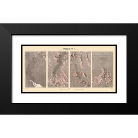 Rio Colorado of the West - Floyd 1858 Black Modern Wood Framed Art Print with Double Matting by Floyd