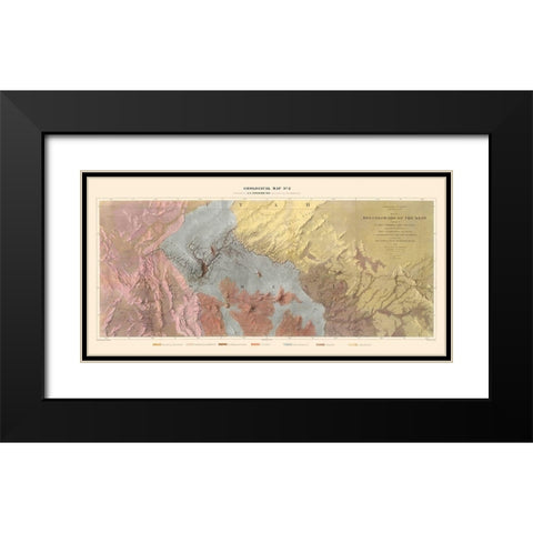 Rio Colorado of the West New - Floyd 1858 Black Modern Wood Framed Art Print with Double Matting by Floyd