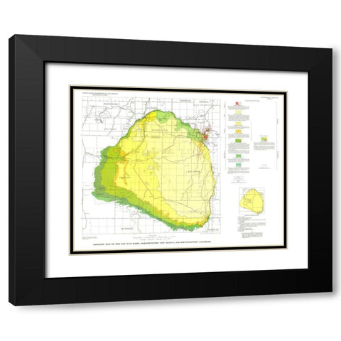 San Juan Basin New Mexico Colorado - USGS 1959 Black Modern Wood Framed Art Print with Double Matting by USGS